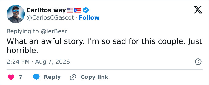 A social media post expressing sadness for the couple affected by the drunk woman who ended the bride's life. A social media post expressing sadness for the couple affected by the drunk woman who ended the bride's life.