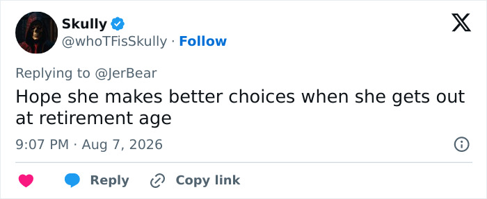 A social media comment from Skully about the drunk woman who ended a bride's life on her wedding day. A social media comment from Skully about the drunk woman who ended a bride's life on her wedding day.