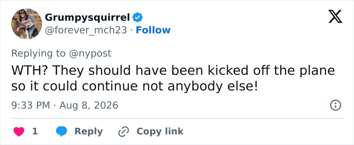 Grumpysquirrel tweet about an unruly toddler causing a flight cancellation, stating the family should have been removed. Grumpysquirrel tweet about an unruly toddler causing a flight cancellation, stating the family should have been removed.