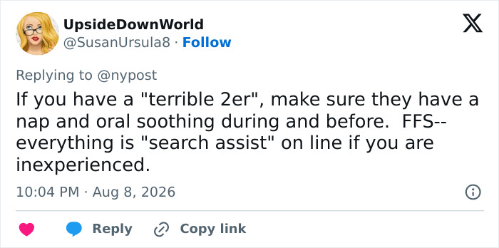 Unruly toddler flight canceled: A user suggests oral soothing and naps for a terrible two-year-old. Unruly toddler flight canceled: A user suggests oral soothing and naps for a terrible two-year-old.