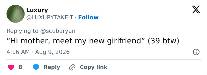 Tweet mocking Drake's dating choices after the Goth Baddie challenge with a sarcastic family introduction.