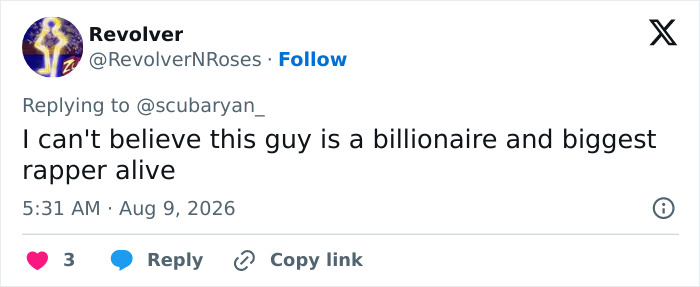 Screenshot of a tweet marveling at Drake's billionaire status after the Goth Baddie dating challenge.