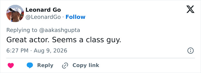 Tweet praising Jon Bernthal as a great actor and a class guy, related to the Spider-Man premiere moment. Tweet praising Jon Bernthal as a great actor and a class guy, related to the Spider-Man premiere moment.
