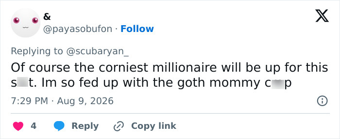 A social media post about the Goth Baddie who won Drake's 20-1 dating challenge.