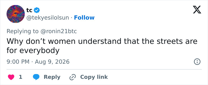 A tweet from tc stating streets are for everybody, relevant to the man pushing past women on the metro escalator. A tweet from tc stating streets are for everybody, relevant to the man pushing past women on the metro escalator.