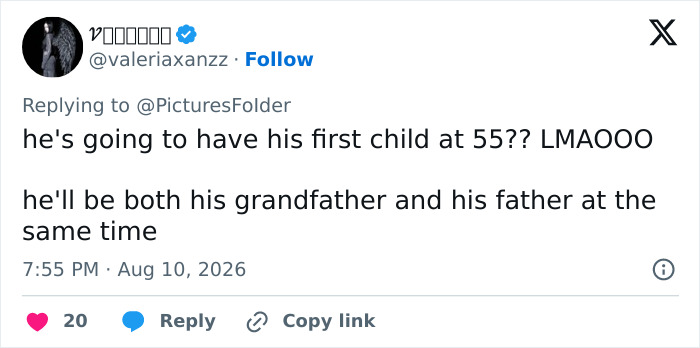 Fans are skeptical about Jon Hamm expecting his first child due to his age. Twitter user comments on Jon Hamm's age. Fans are skeptical about Jon Hamm expecting his first child due to his age. Twitter user comments on Jon Hamm's age.
