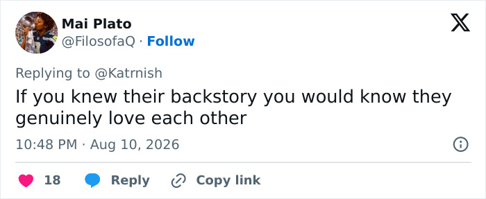 A tweet stating that Prince William and Kate Middleton genuinely love each other, referring to their marriage. A tweet stating that Prince William and Kate Middleton genuinely love each other, referring to their marriage.