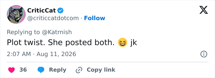 Screenshot of a tweet from CriticCat joking about the Prince William and Kate Middleton marriage photos. Screenshot of a tweet from CriticCat joking about the Prince William and Kate Middleton marriage photos.