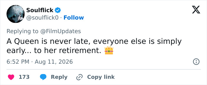 A tweet about a queen's retirement, hinting at a legendary actress not returning for The Princess Diaries 3. A tweet about a queen's retirement, hinting at a legendary actress not returning for The Princess Diaries 3.