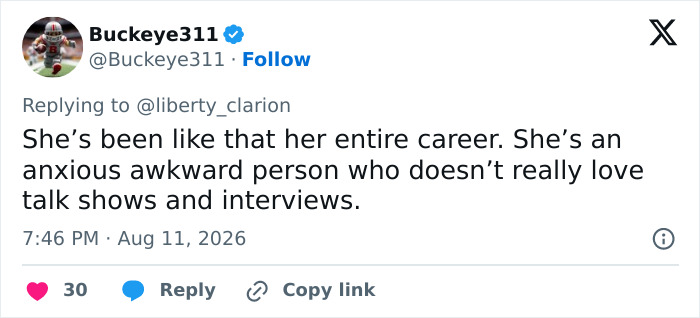 Fans speculate about Kristen Stewart's unsettling appearance on Jimmy Fallon, a tweet describes her as an anxious person.