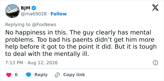A social media post discussing the mental health of Rob Reiner's son and the alleged attack. A social media post discussing the mental health of Rob Reiner's son and the alleged attack.