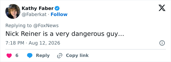 A social media post identifying Nick Reiner as a dangerous guy, relating to Rob Reiner's son's alleged attack. A social media post identifying Nick Reiner as a dangerous guy, relating to Rob Reiner's son's alleged attack.