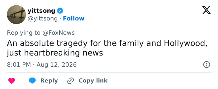 A social media post from yittsong discussing the tragedy involving Rob Reiner's son. A social media post from yittsong discussing the tragedy involving Rob Reiner's son.