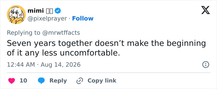 Tweet expressing discomfort over the Paul Walker age gap controversy despite a long relationship.