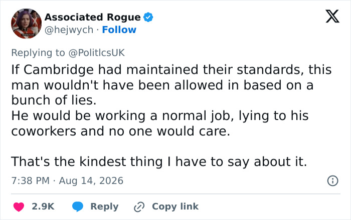 A social media post discussing the plagiarism scandal surrounding a Cambridge Professor and allegations. A social media post discussing the plagiarism scandal surrounding a Cambridge Professor and allegations.