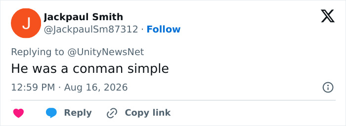 A Jackpaul Smith tweet calling the ex-Cambridge professor a conman amid the PhD plagiarism scandal. A Jackpaul Smith tweet calling the ex-Cambridge professor a conman amid the PhD plagiarism scandal.