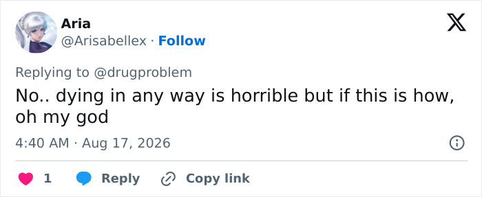Tweet by Aria reflecting on the horrible circumstances surrounding the Hayden Panettiere passing investigation. Tweet by Aria reflecting on the horrible circumstances surrounding the Hayden Panettiere passing investigation.
