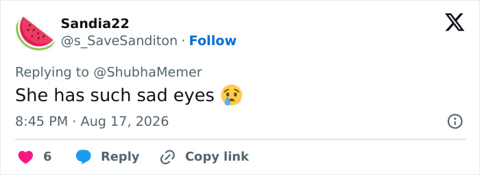 Sandia22's tweet saying Hayden Panettiere has such sad eyes, reflecting her heartbreaking final days. Sandia22's tweet saying Hayden Panettiere has such sad eyes, reflecting her heartbreaking final days.