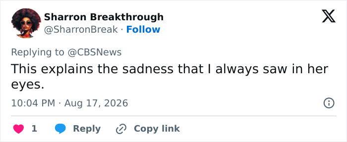 A tweet from Sharron Breakthrough about the sadness in Hayden Panettiere's eyes, related to her struggles. A tweet from Sharron Breakthrough about the sadness in Hayden Panettiere's eyes, related to her struggles.