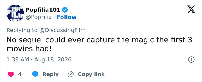 A tweet about Margot Robbie and blockbuster franchise, showing fans turning on a controversial Hollywood star. A tweet about Margot Robbie and blockbuster franchise, showing fans turning on a controversial Hollywood star.