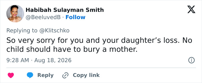 Screenshot of a tweet expressing condolences for Hayden Panettiere's tragic passing and family loss. Screenshot of a tweet expressing condolences for Hayden Panettiere's tragic passing and family loss.