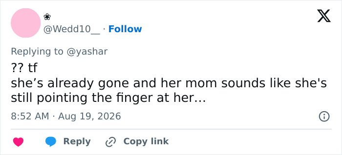 Fans fury over Hayden Panettiere's mom statements. A tweet pointing out the mom still blames her late daughter. Fans fury over Hayden Panettiere's mom statements. A tweet pointing out the mom still blames her late daughter.