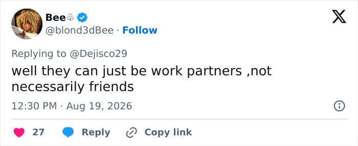 HIMYM stars comment about the cast's bond. A tweet from Bee saying they can just be work partners, not friends. HIMYM stars comment about the cast's bond. A tweet from Bee saying they can just be work partners, not friends.