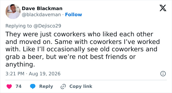 HIMYM stars comment about the cast's bond. A tweet from Dave Blackman about coworkers liking each other and moving on. HIMYM stars comment about the cast's bond. A tweet from Dave Blackman about coworkers liking each other and moving on.