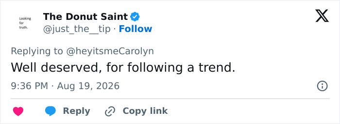 A social media comment from The Donut Saint about a reality star's fake freckle brand and viral trend. A social media comment from The Donut Saint about a reality star's fake freckle brand and viral trend.
