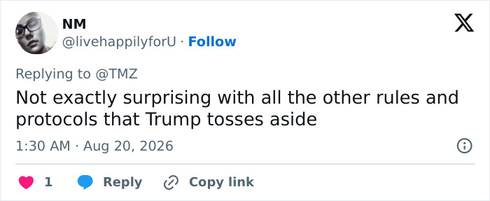 Tweet about Trump making intervention after glamorous aide's secret exposed in security leak. Tweet about Trump making intervention after glamorous aide's secret exposed in security leak.