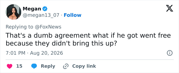 A tweet from Megan about the Karmelo Anthony case, questioning agreement without new evidence. A tweet from Megan about the Karmelo Anthony case, questioning agreement without new evidence.