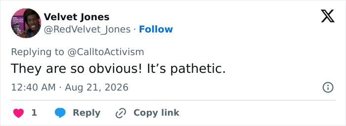 A social media post by Velvet Jones commenting on Melania Trump's reappearance. A social media post by Velvet Jones commenting on Melania Trump's reappearance.