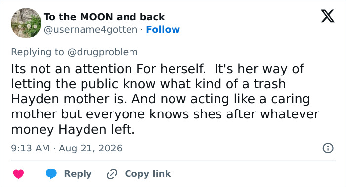 Tweet arguing Ruby Rose is exposing Hayden Panettiere, not seeking attention for sharing private texts. Tweet arguing Ruby Rose is exposing Hayden Panettiere, not seeking attention for sharing private texts.