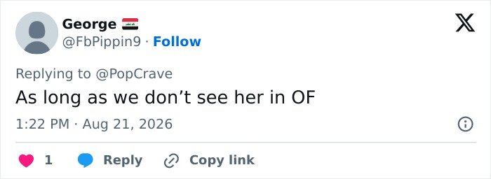Screenshot of a tweet from a fan reacting to the child star's update, sharing a humorous comment. Screenshot of a tweet from a fan reacting to the child star's update, sharing a humorous comment.