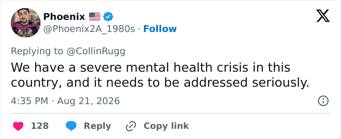Tweet about cheerleader Laken Snelling newborn case, highlighting a severe mental health crisis in the country. Tweet about cheerleader Laken Snelling newborn case, highlighting a severe mental health crisis in the country.