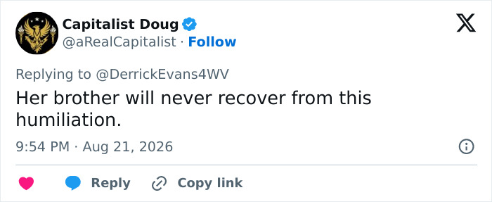 A social media comment from Capitalist Doug about the 13-year-old football player's humiliation after the tackling incident. A social media comment from Capitalist Doug about the 13-year-old football player's humiliation after the tackling incident.
