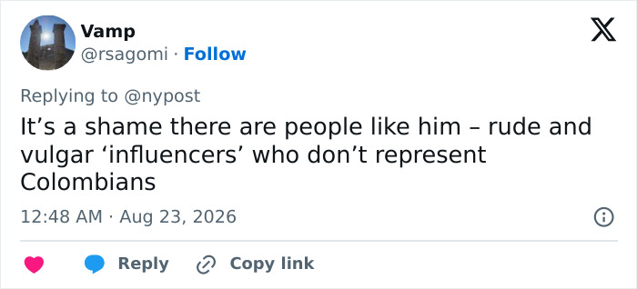 A social media user expresses shame regarding an influencer's rude and vulgar mid-flight prank.