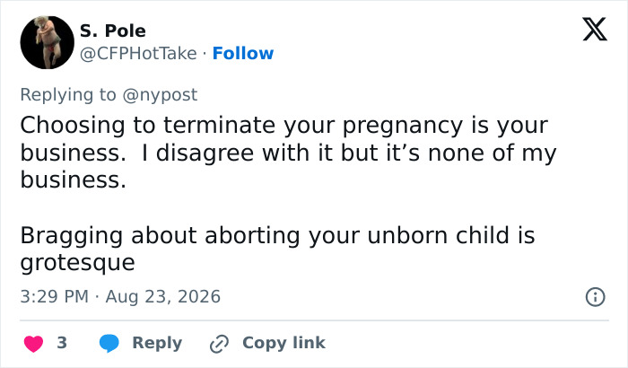 A social media post commenting on the baby canceled decision, revealing strong opinions about problematic fathers and fierce division. A social media post commenting on the baby canceled decision, revealing strong opinions about problematic fathers and fierce division.