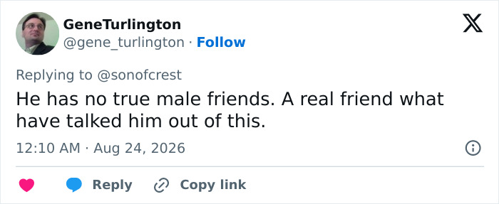 GeneTurlington tweet on Annie Knight's next move, discussing male friends and the 583-men stunt. GeneTurlington tweet on Annie Knight's next move, discussing male friends and the 583-men stunt.