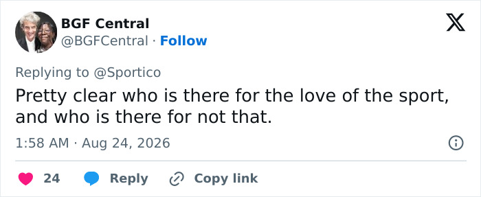 Tweet by BGF Central about anti-trans protesters and their WNBA knowledge, highlighting superficial support versus genuine love for sports. Tweet by BGF Central about anti-trans protesters and their WNBA knowledge, highlighting superficial support versus genuine love for sports.