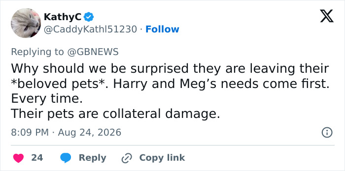 Meghan Markle's return to UK and concern for her kids, with a tweet about their beloved pets being collateral damage. Meghan Markle's return to UK and concern for her kids, with a tweet about their beloved pets being collateral damage.