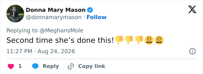 Meghan Markle's return to UK and concern for her kids, highlighted by a tweet indicating a repeated issue. Meghan Markle's return to UK and concern for her kids, highlighted by a tweet indicating a repeated issue.