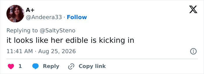 A social media user speculates about the behavior of the Green Dress Lady during the Lindsay Clancy trial, suggesting she is under influence. A social media user speculates about the behavior of the Green Dress Lady during the Lindsay Clancy trial, suggesting she is under influence.