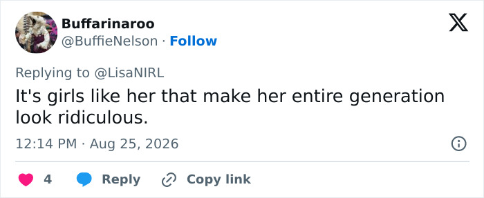 Screenshot of a tweet calling out the green dress lady for making her generation look ridiculous after the Lindsay Clancy trial. Screenshot of a tweet calling out the green dress lady for making her generation look ridiculous after the Lindsay Clancy trial.