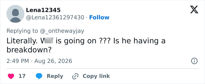 Screenshot of a tweet from Lena12345 about Rupert Grint's Harry Potter role return, asking if he is having a breakdown. Screenshot of a tweet from Lena12345 about Rupert Grint's Harry Potter role return, asking if he is having a breakdown.