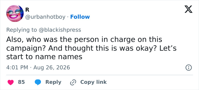 A social media post questioning the person in charge of the racist costume campaign after Target's apology. A social media post questioning the person in charge of the racist costume campaign after Target's apology.