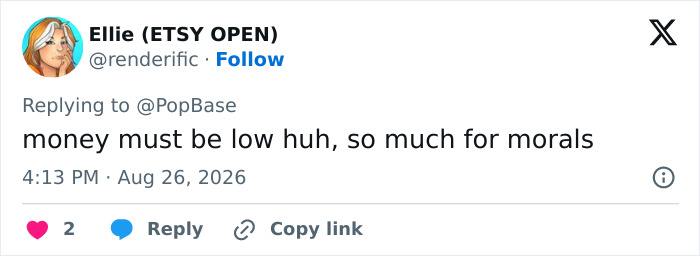 A tweet by Ellie (ETSY OPEN) about Rupert Grint's Harry Potter return and money. A tweet by Ellie (ETSY OPEN) about Rupert Grint's Harry Potter return and money.