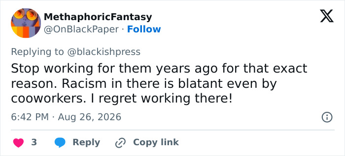 A social media post from MethaphoricFantasy detailing racism at Target, related to the apology for a racist costume backlash. A social media post from MethaphoricFantasy detailing racism at Target, related to the apology for a racist costume backlash.
