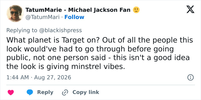 A social media post from TatumMarie discussing Target's apology for a racist costume backlash and Viola Davis's response. A social media post from TatumMarie discussing Target's apology for a racist costume backlash and Viola Davis's response.