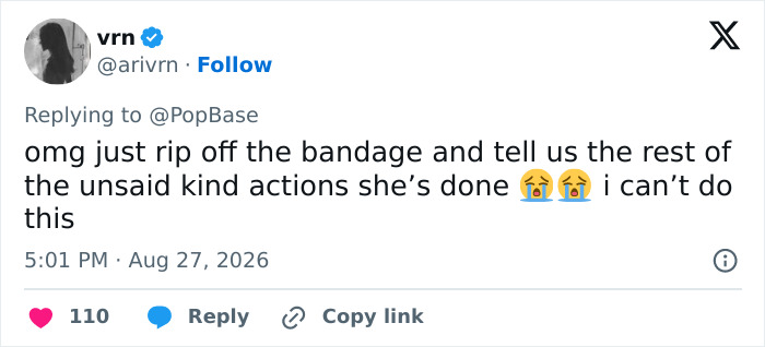 A social media comment expressing emotion and wanting to know more about Dolly Parton's selfless offer and kind actions. A social media comment expressing emotion and wanting to know more about Dolly Parton's selfless offer and kind actions.